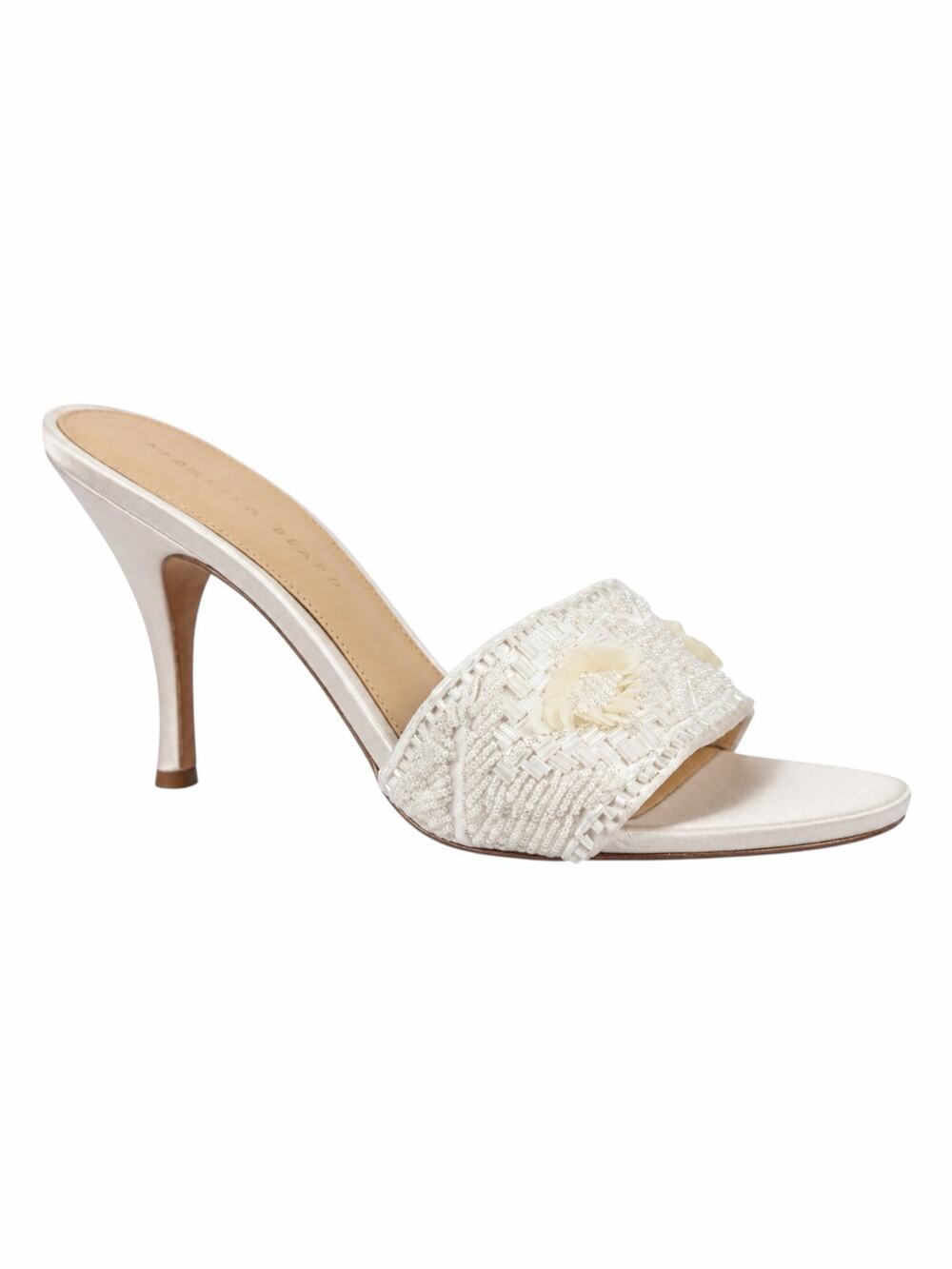 Veronica Beard Braxton Beaded Mule Sandal Coconut White Size 9M